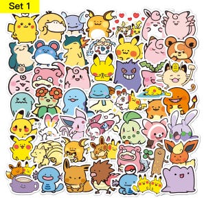 3 Different Sets of Creative Poke Stickers – Waterproof PVC, Cartoon Decorative Stickers for Journals and Notebooks