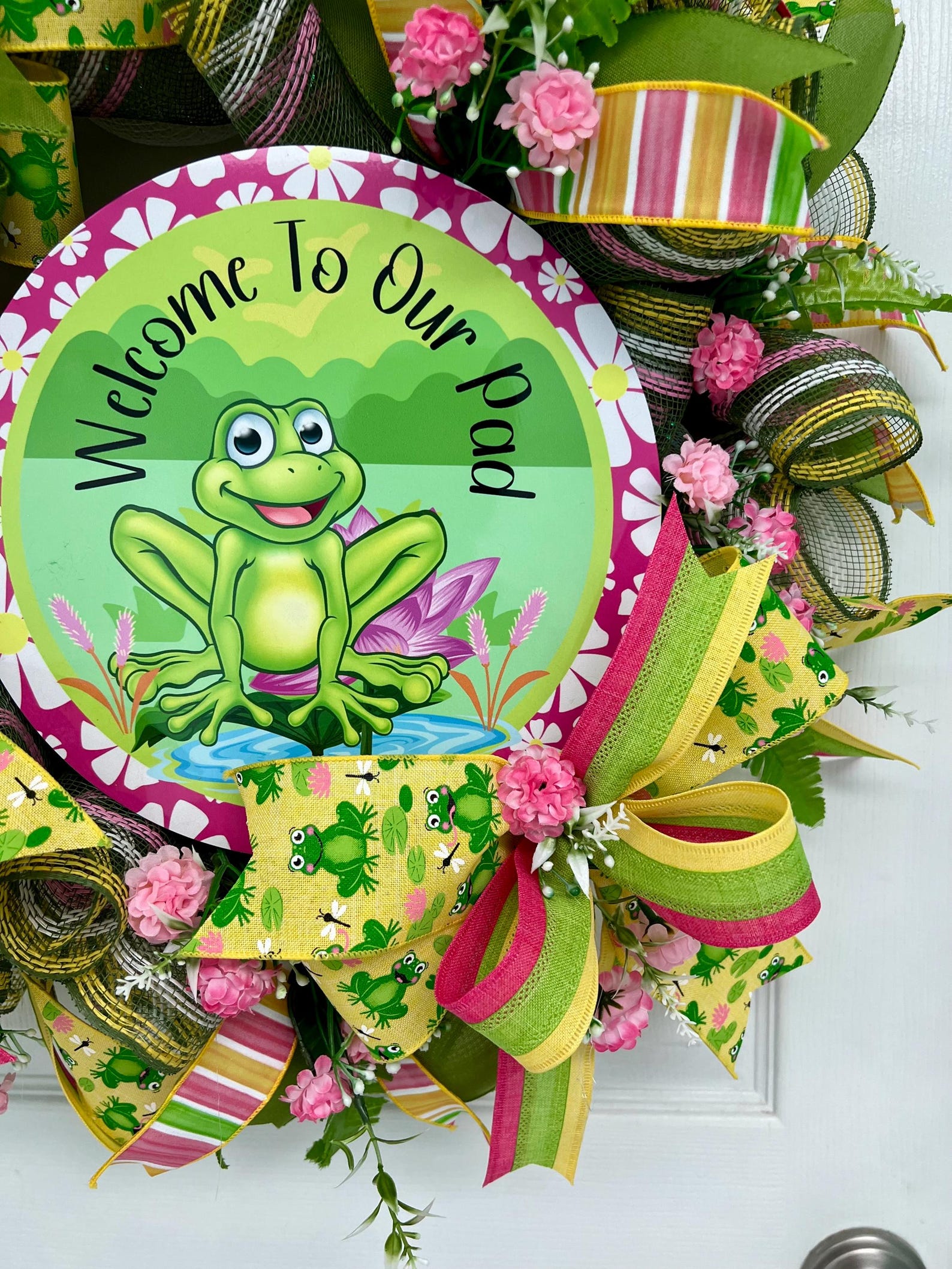 Summer Frog Wreath: Welcome to Our Pad Door Decor - Etsy