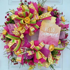 Hello Summer Wreath, Summer Wreath, Summer Decor, Popsicle Decor