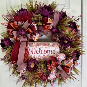 Fall wreath, Fall Decor, Fall Door Decor, Autumn Wreath, Fall Welcome Wreath