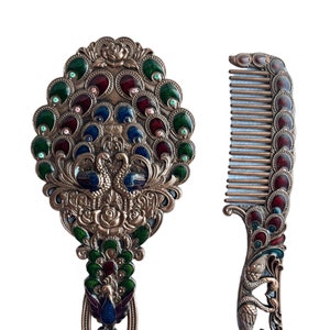 Mini Vintage Style Kissing Peacocks Pocket Mirror