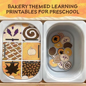 Autumn fall bakery activity kit, preschool learning printables, toddler learning printables, homeschool bundle, flisat insert, fall learning