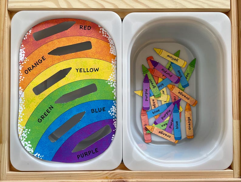 School activity kit, preschool learning printables, toddler learning printables, homeschool bundle, flisat sensory insert, rainbow learning image 2