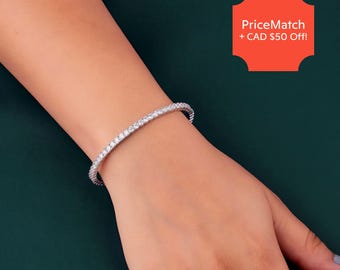 Pulsera rígida de tenis con diamantes de 5,7 quilates - Oro macizo con diamantes cultivados en laboratorio