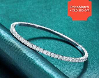 4 kt diamanten armband | 14 kt witgoud | In het lab gekweekte diamanten