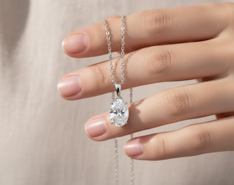 1 CT Oval Diamond Pendant (Chain Not Included)