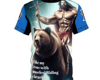 Tee Jesus riding a bear