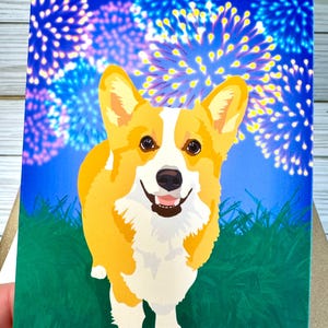 Tarjeta Corgi: Fuegos artificiales