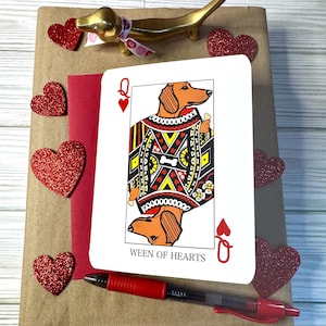 Carte teckel : « Ween of Hearts »