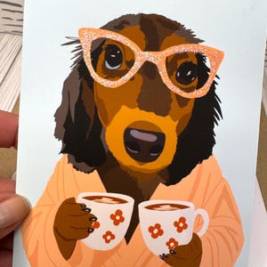 Carta Dachshund: Robe e Café