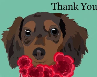 A thoughtful thank you greeting for fellow dog enthusiasts. Hand made and designed by local artist.