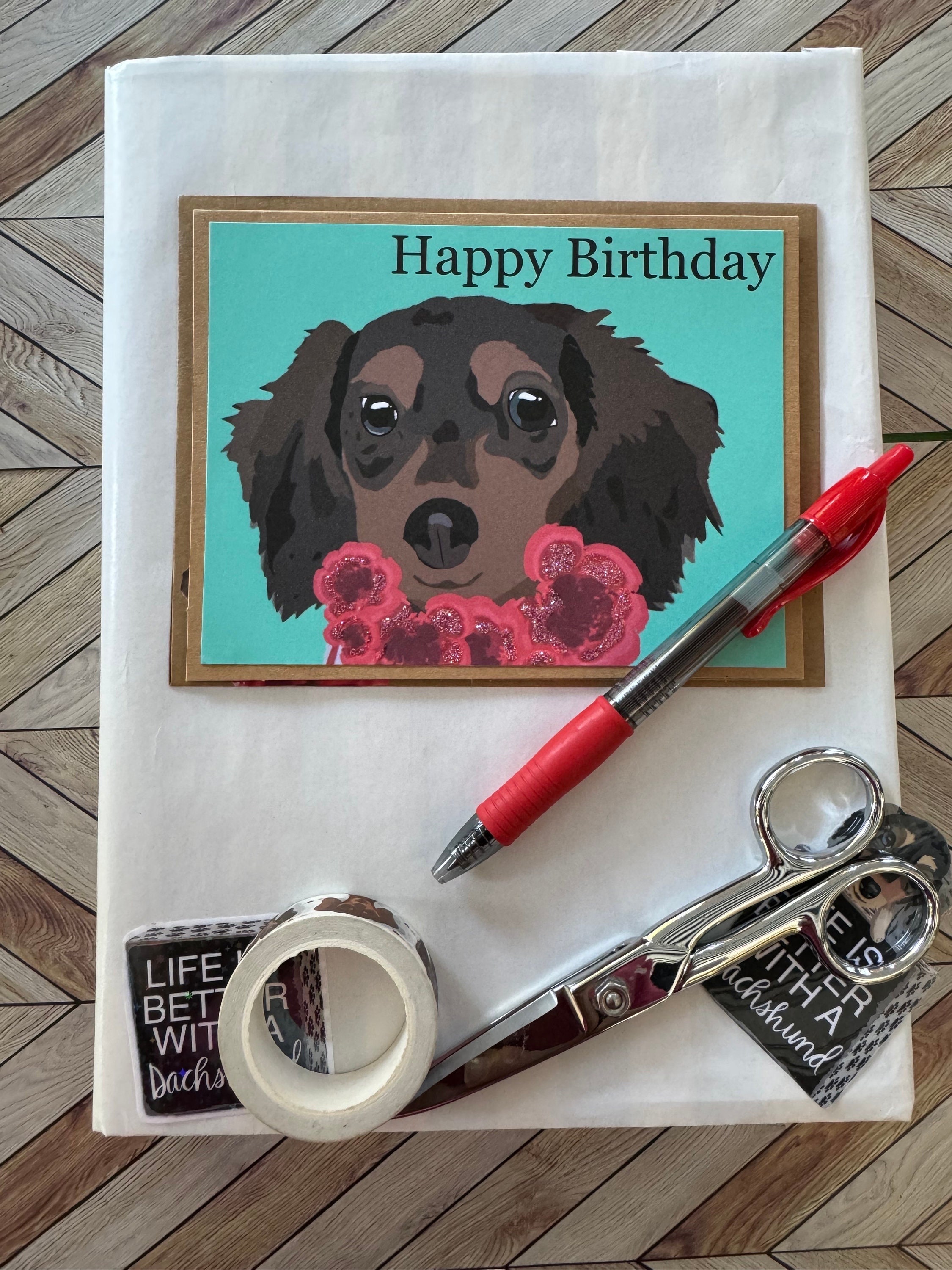 Cute Happy Birthday Dog Card Add Your Own Text! - Etsy