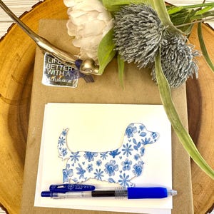 Dackel Blume Silhouette Karte