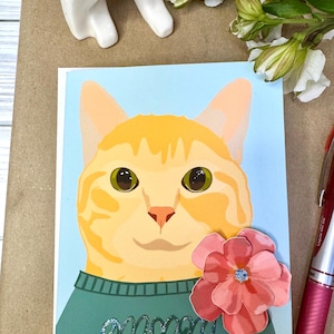 Pull maman chat pour la fête des Mères