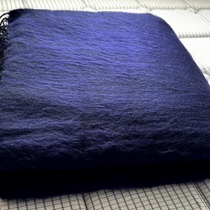 Yak Wool Throws Hand-Loomed Meditation Oversized Shawl Woollen Navy Blanket
