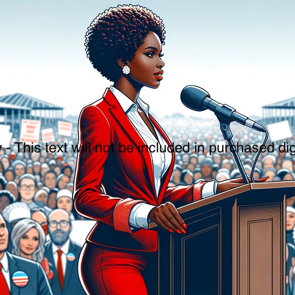 Digital Images: African American Woman Giving a Speech