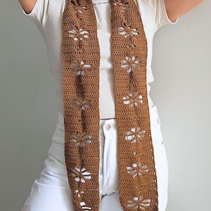 PATRÓN Bufanda flores szydełkowy PDF- Accesorio invierno- nivel PRINCIPIANTE Español