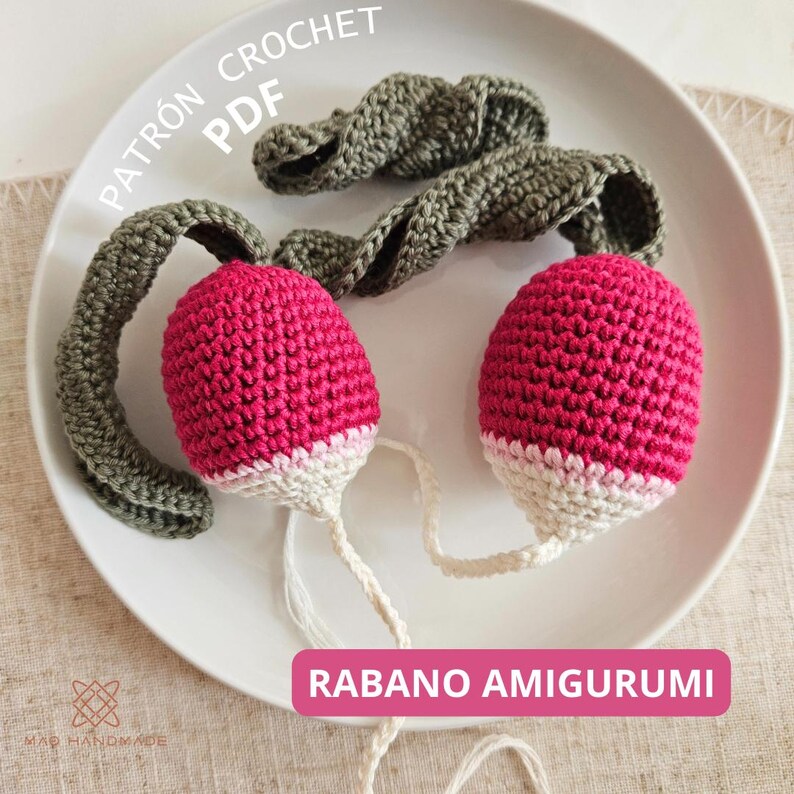 Crochet Raddish Radish Amigurumi Crochet Pattern | Beginner Friendly Vegetable Food Toy ...
