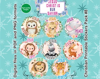 Digital download stickers, Christian printable stickers #8, Jesus Christ is our Savior Printable Scripture Bible verse stickers