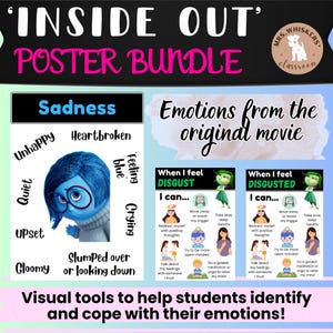 Pósteres de Inside Out - Identificación de emociones y habilidades de afrontamiento - PAQUETE