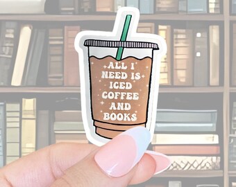Iced Coffee and Spicy Books Sticker | Bookish Merch | Book Lover - Etsy