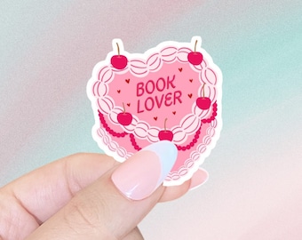 Book Lover Cake Sticker: Emotional Support Kindle Decal