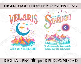 ACOTAR Velaris Cidade da Luz Estelar PNG | Arte de Fã de Prythian (Download Digital)