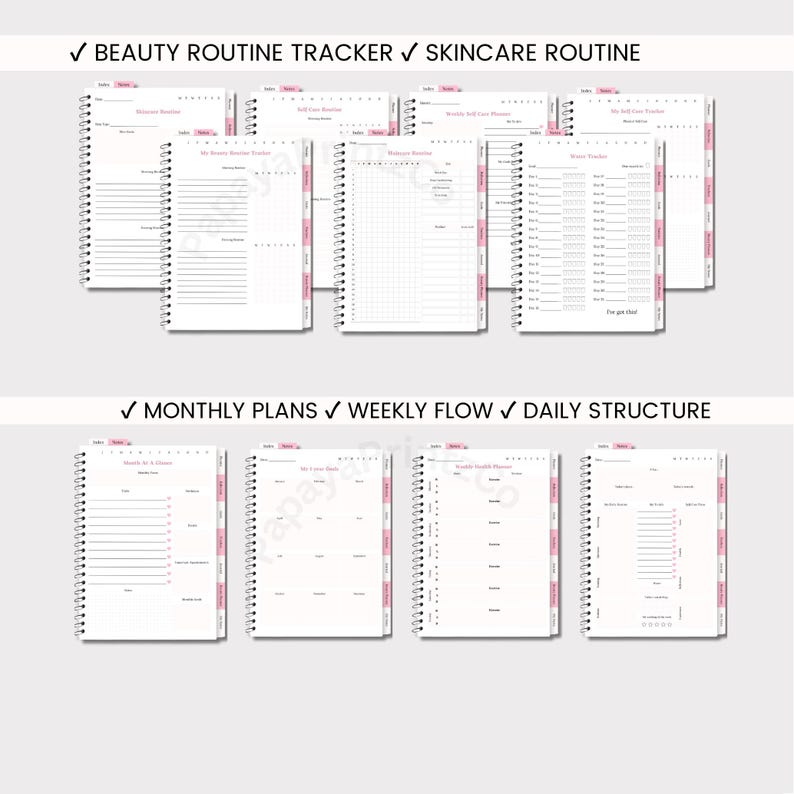 Glow Up Planner: Digital Self-Improvement Journal (Printable PDF) image 3
