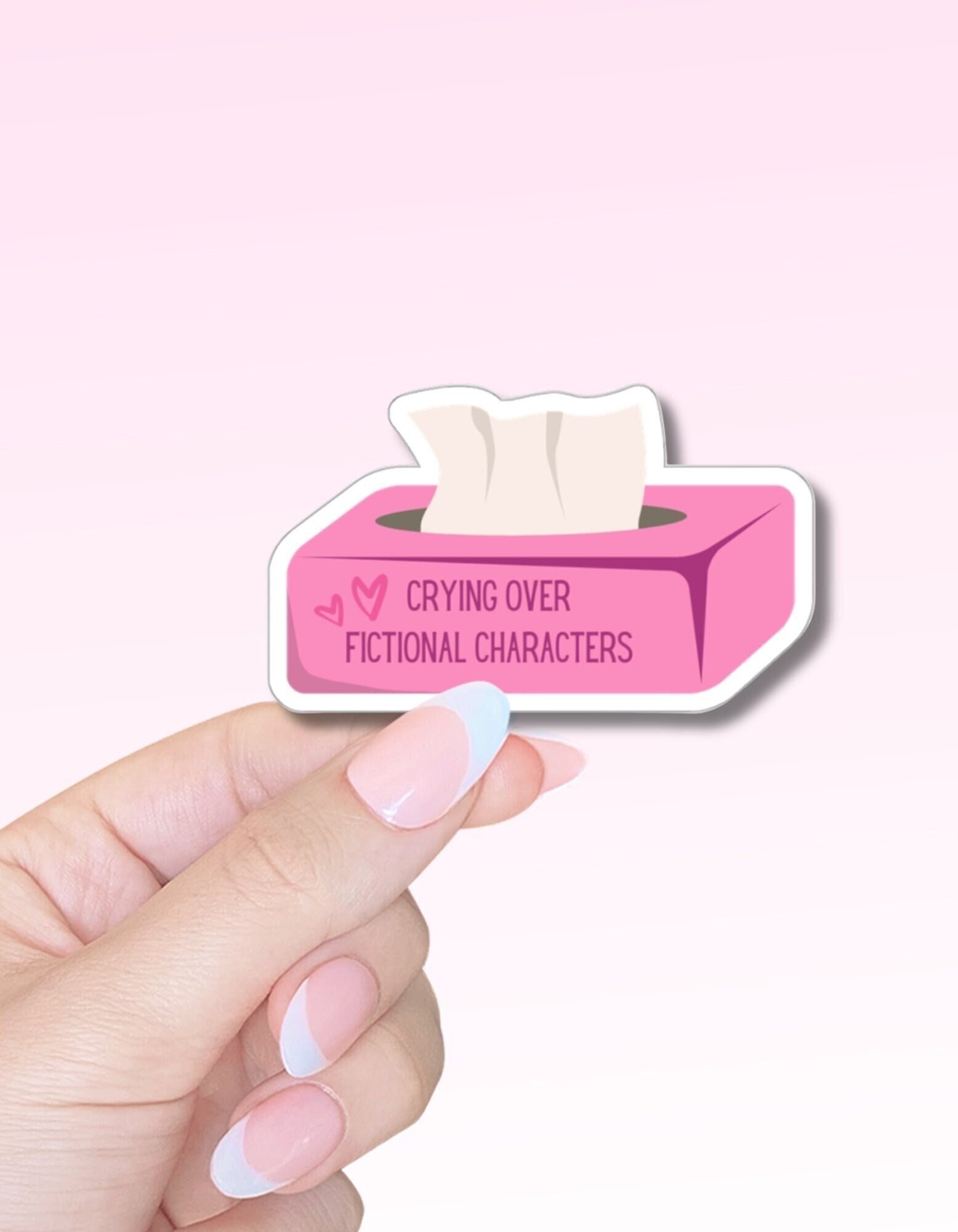 Crying Over Fictional Characters Sticker: Book Lover Gift