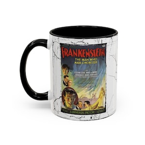 Frankenstein Halloween Coffee Mug, Classic Horror Movie Monster Vintage Retro Ceramic Cup