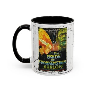 The Bride of Frankenstein Halloween Coffee Mug, Classic Horror Movie Monster Vintage Retro Ceramic Cup