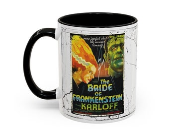 The Bride of Frankenstein Halloween Coffee Mug, Classic Horror Movie Monster Vintage Retro Ceramic Cup