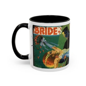 Retro Halloween Mug, Bride of Frankenstein, Vintage Horror Movie Coffee Cup - Limited Edition