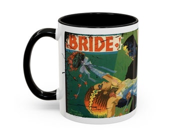 Retro Halloween Mug, Bride of Frankenstein, Vintage Horror Movie Coffee Cup - Limited Edition