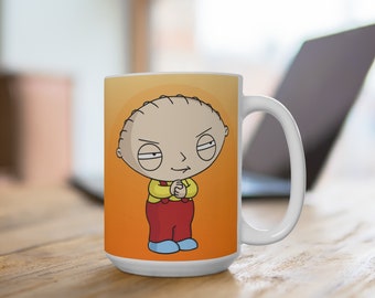 Family Guy Stewie Griffin Anime taza de café idea de regalo para él, taza de té de bebé malvado regalo de cumpleaños para ella.