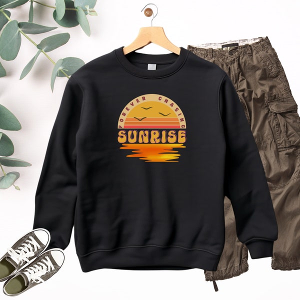 retro sunrise Beachy Vibes sweatshirt, Retro Summer Time sweat shirt, Travel sweatshirt, travelistaph, budget friendly, vacation shirt