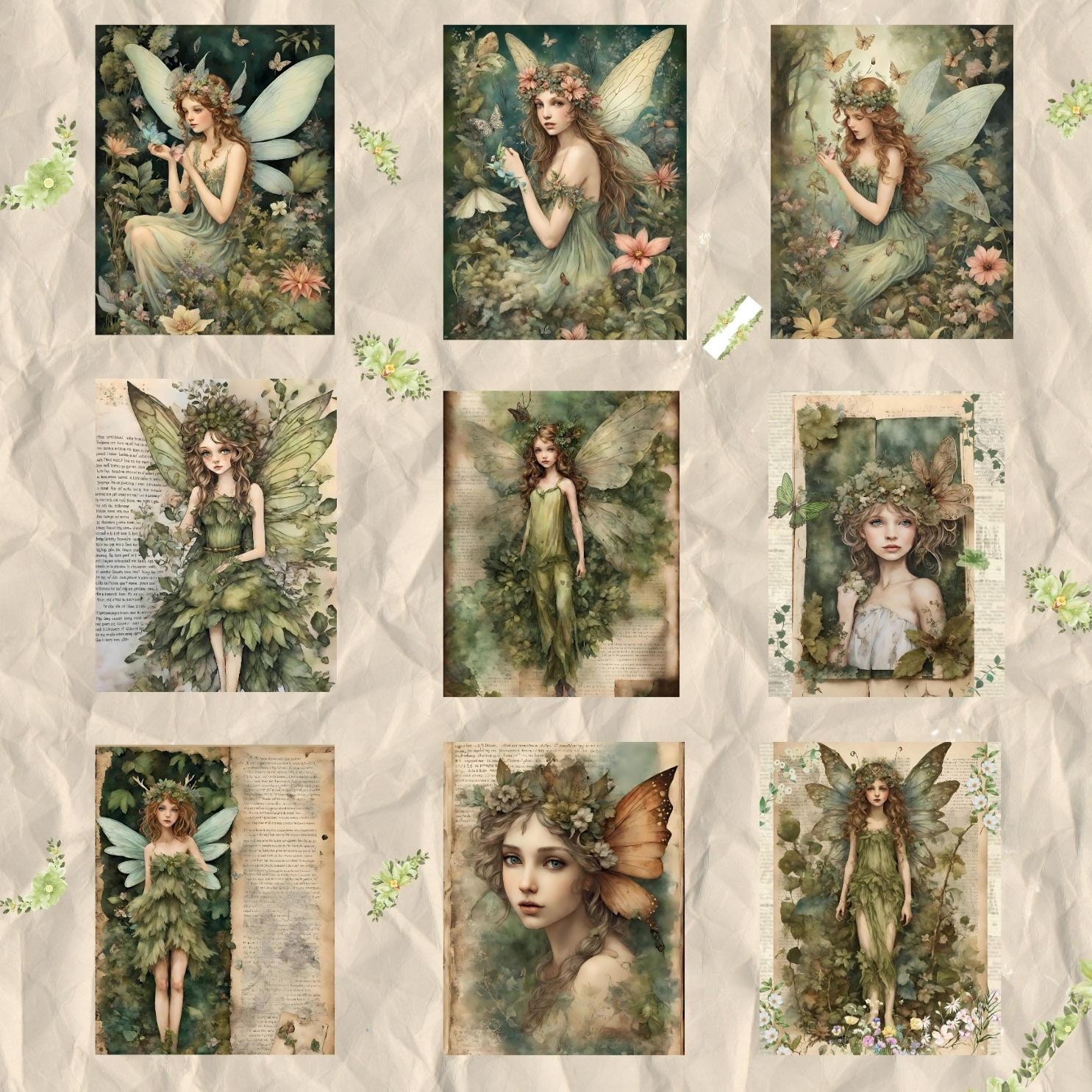 Fairy Forest Junk Journal Printable Papers. Digital Download. Fairy ...