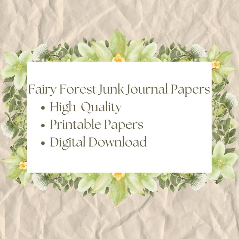 Fairy Forest Junk Journal Printable Papers. Digital Download. Fairy ...