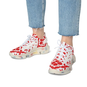 Floral Women&#39;s Mesh Sneakers, Women&#39;s Shoes for Active Life, Summer Style, Everyday Wear, Fitness, Casual Look, Women Shoes, Woman Shoes