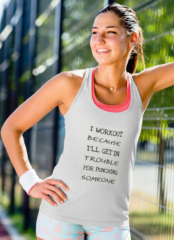 Fitness Tank Top Funny Workout Shirt for Exercise Weightlifting