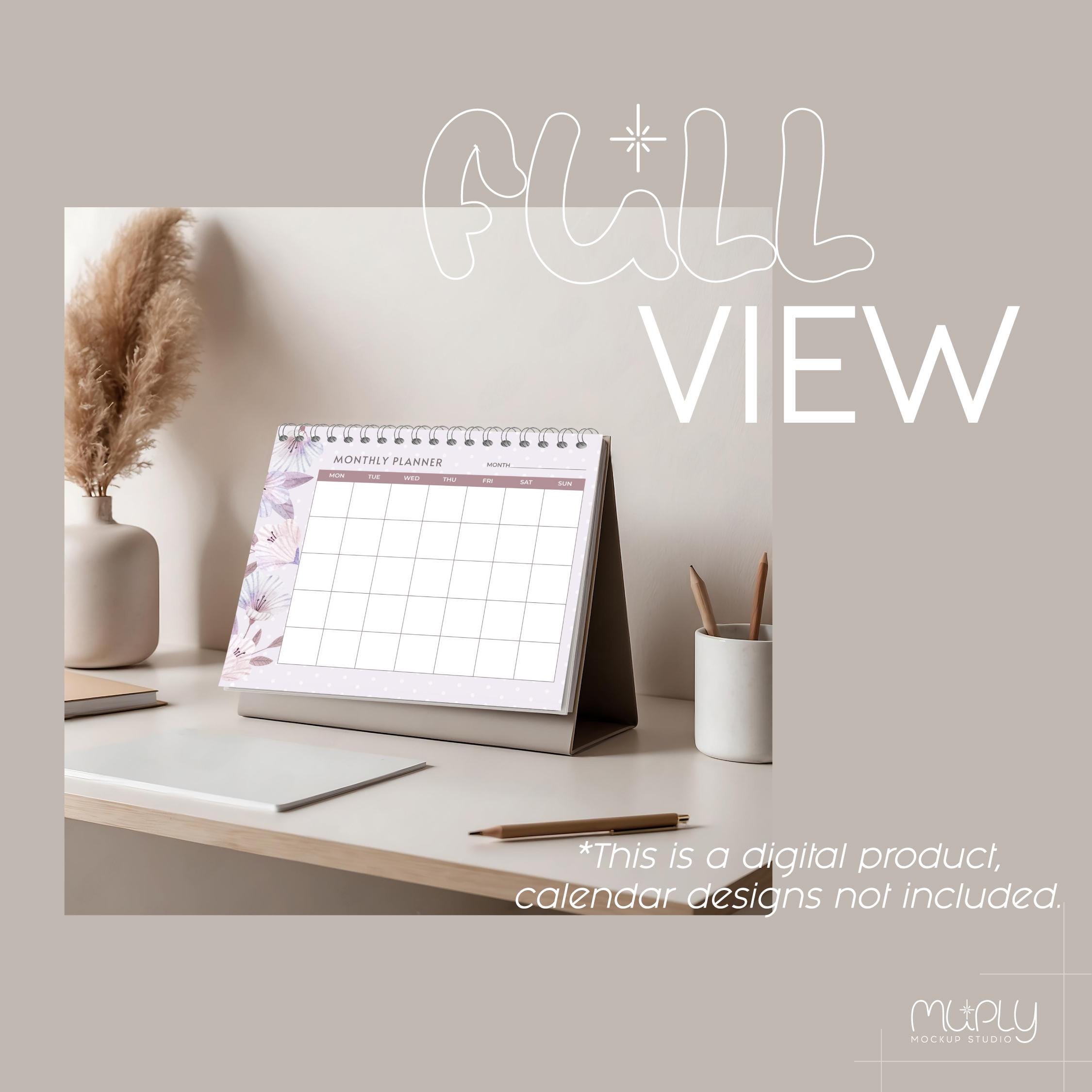 Calendar Mockup DIN A Size Desk Calendar in Boho Style Calendar With ...