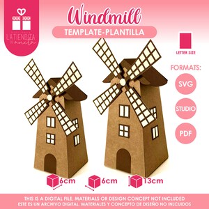 Windmill Box SVG Template: Farm Party Favors (digital Download) - Etsy
