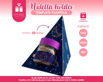 Plantilla para caja de Nutella, contenedor de dulces para recuerdos de fiesta (descarga digital)