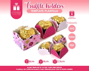 Truffle Holder Template: Candy bar Decoration (SVG, PDF)