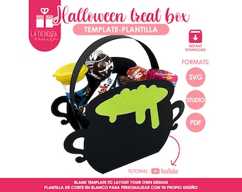 Cauldron Treat Box Template, Halloween Party Favors