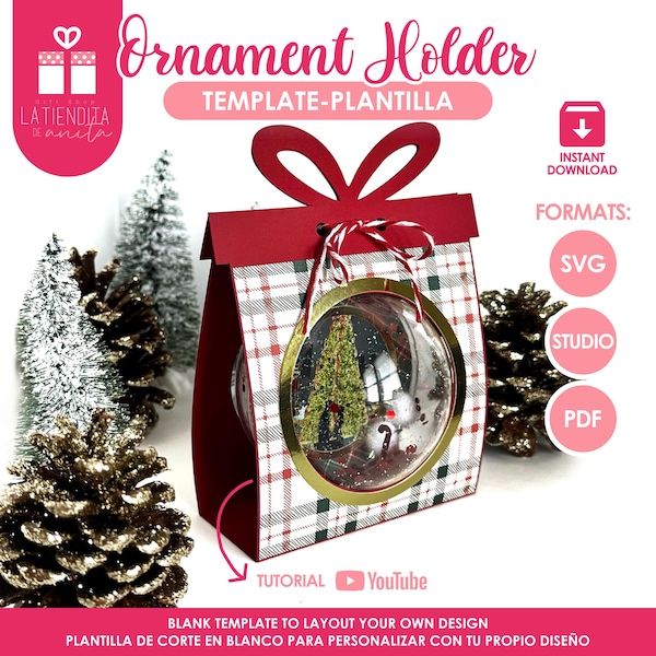 Plantilla para soporte de adornos navideños, regalo navideño DIY