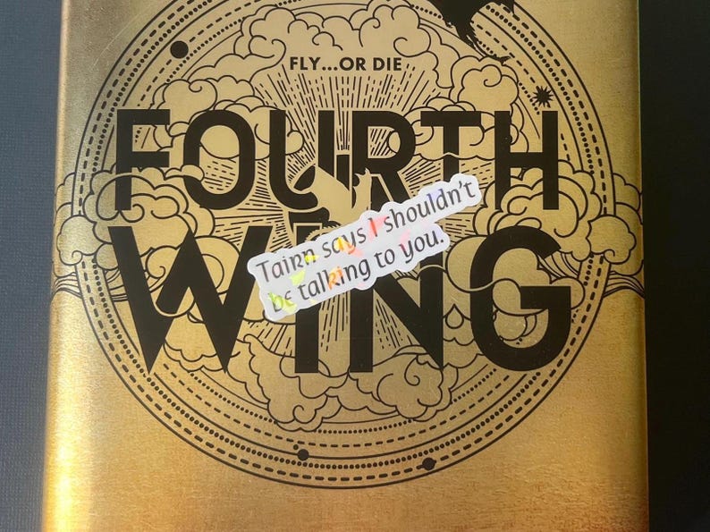 Fourth Wing Inspired Sticker Tairn Says Holographic Decal Etsy(01)