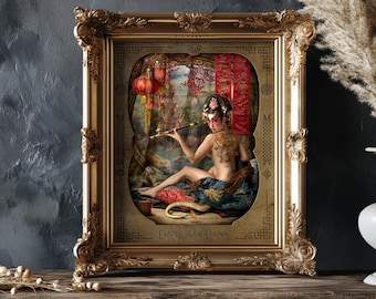 Empress of China pop-surreal print gothic home decor dark academia art