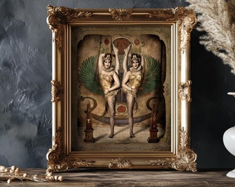 The Pharoah's Daughters pop-surreal print gothic home decor dark academia art