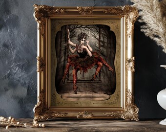 Spidora pop-surreal print gothic home decor dark academia art